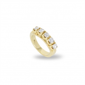 Yellow Gold Diamond Five-Stone Ring 1.00ct TDW Yellow Gold Diamond Five-Stone Ring 1.00ct TDW